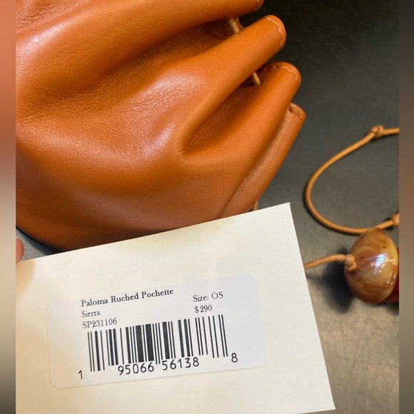 Ulla Johnson Paloma Ruched Pouchette Beaded Bucket Bag - Picture 3 of 4